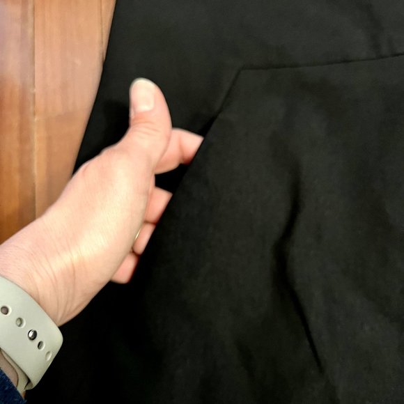 Odille Black Pleated Rayon Blend A-Line Mini Skirt w/ Pockets Size 6 - Picture 2 of 5